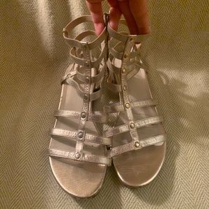 Stuart Weitzman Gold short gladiator sandals